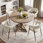 EOP Modern Linen Fabric Dining Chairs Set of 2, Upholstered Kitchen Chair with Metal Leg for Dining Room Restaurant