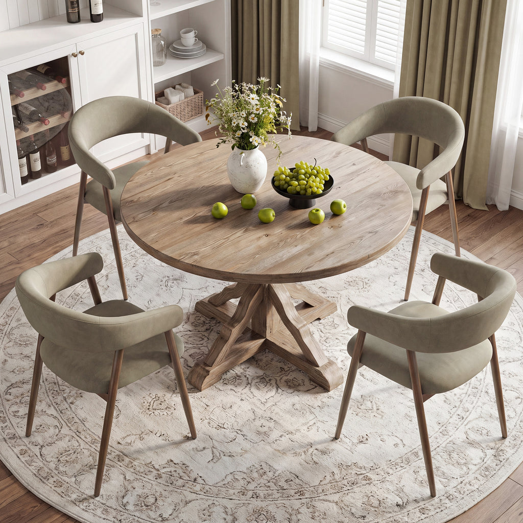 EOP Modern Linen Fabric Dining Chairs Set of 2, Upholstered Kitchen Chair with Metal Leg for Dining Room Restaurant