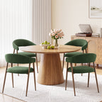 EOP Modern Linen Fabric Dining Chairs Set of 2, Upholstered Kitchen Chair with Metal Leg for Dining Room Restaurant