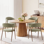 EOP Modern Linen Fabric Dining Chairs Set of 2, Upholstered Kitchen Chair with Metal Leg for Dining Room Restaurant