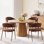 EOP Modern Linen Fabric Dining Chairs Set of 2, Upholstered Kitchen Chair with Metal Leg for Dining Room Restaurant
