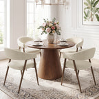 EOP Modern Linen Fabric Dining Chairs Set of 2, Upholstered Kitchen Chair with Metal Leg for Dining Room Restaurant