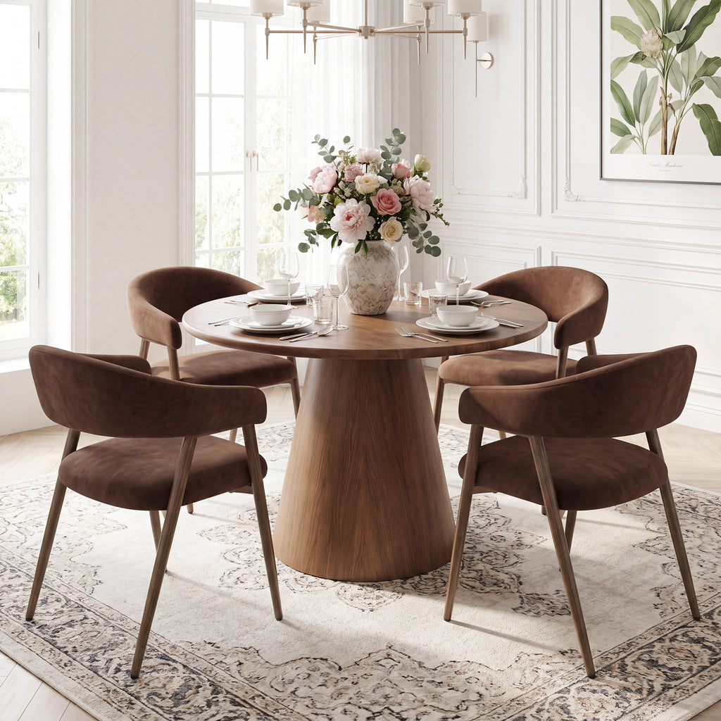EOP Modern Linen Fabric Dining Chairs Set of 2, Upholstered Kitchen Chair with Metal Leg for Dining Room Restaurant