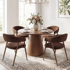 EOP Modern Linen Fabric Dining Chairs Set of 2, Upholstered Kitchen Chair with Metal Leg for Dining Room Restaurant