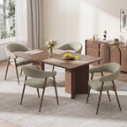 EOP Modern Linen Fabric Dining Chairs Set of 2, Upholstered Kitchen Chair with Metal Leg for Dining Room Restaurant