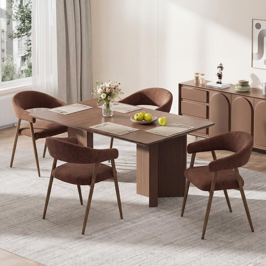 EOP Modern Linen Fabric Dining Chairs Set of 2, Upholstered Kitchen Chair with Metal Leg for Dining Room Restaurant
