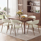 EOP Modern Linen Fabric Dining Chairs Set of 2, Upholstered Kitchen Chair with Metal Leg for Dining Room Restaurant