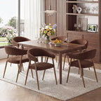 EOP Modern Linen Fabric Dining Chairs Set of 2, Upholstered Kitchen Chair with Metal Leg for Dining Room Restaurant