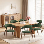 EOP Modern Linen Fabric Dining Chairs Set of 2, Upholstered Kitchen Chair with Metal Leg for Dining Room Restaurant