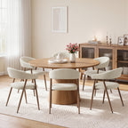EOP Modern Linen Fabric Dining Chairs Set of 2, Upholstered Kitchen Chair with Metal Leg for Dining Room Restaurant