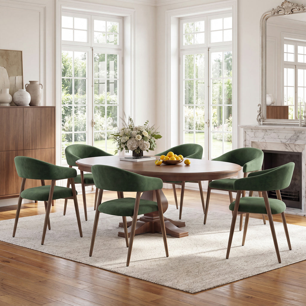 EOP Modern Linen Fabric Dining Chairs Set of 2, Upholstered Kitchen Chair with Metal Leg for Dining Room Restaurant
