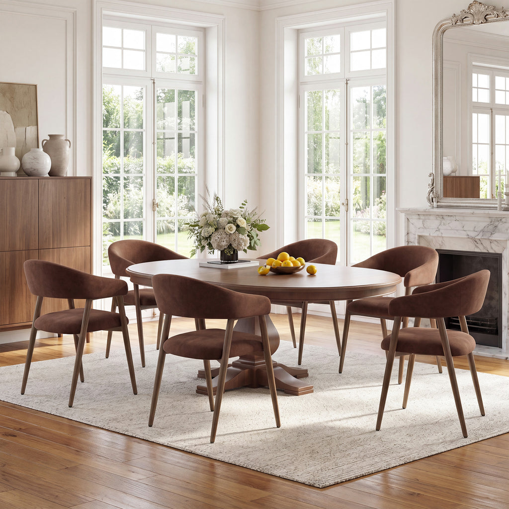 EOP Modern Linen Fabric Dining Chairs Set of 2, Upholstered Kitchen Chair with Metal Leg for Dining Room Restaurant