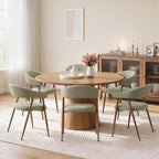 EOP Modern Linen Fabric Dining Chairs Set of 2, Upholstered Kitchen Chair with Metal Leg for Dining Room Restaurant