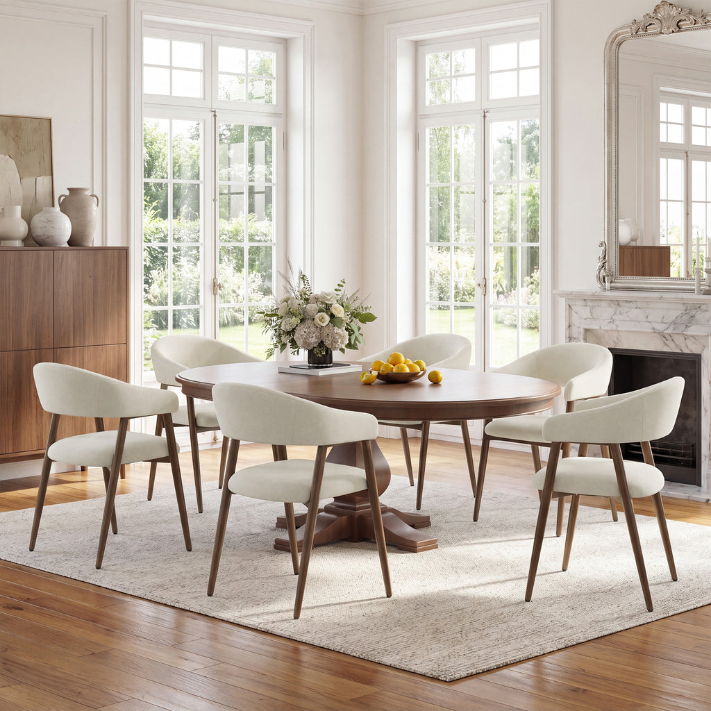 EOP Modern Linen Fabric Dining Chairs Set of 2, Upholstered Kitchen Chair with Metal Leg for Dining Room Restaurant