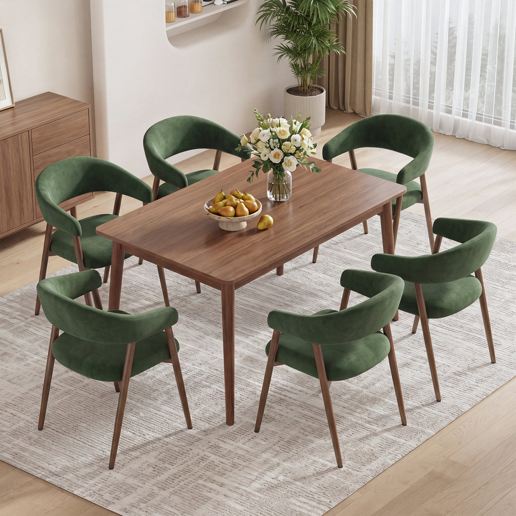 EOP Modern Linen Fabric Dining Chairs Set of 2, Upholstered Kitchen Chair with Metal Leg for Dining Room Restaurant