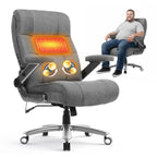 EOP Big and Tall Executive Office Chair 400lbs, High Back Ergonomic Desk Chair with Heat & Kneading Massage, Flip-Up Armrests, Black