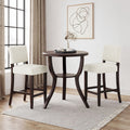 EOP 25.98" Modern Counter Height Barstools Set of 2, Farmhouse Wooden Upholstered Bar Stools With Footrest for Kitchen Island, Bar, Dining Room, Beige