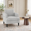 EOP 29.13" Accent Chairs Upholstered Fabric Compty Chairs with Armrest Reading Chair with Solid Wood Frame for Living Room Reading Room, Gray