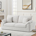 EOP 62.99" Wide Cloud Compression Sofa, Full Sponge Loveseat with Deep Seat, Upholstered Couch with 4 Pillows, No Assembly Required for Small Living Spaces, Beige