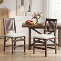 EOP Folding Dining Chairs Set of 2, Wooden Foldable Dining Room Chairs for Kitchen & Small Spaces, Mid Century Modern Upholstered Kitchen chairs, No Assembly Required, Beige