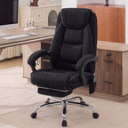 EOP Massage Faux Leather Desk Chair with Footrest High Back Office Chair Computer Reclining, Beige