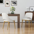 EOP Modern Dining Chairs Set of 2, Upholstered Dining Side Chairs with Solid Rubber Wood Legs, Open Back Design, Pet-Friendly Scratch-Resistant, Kitchen Dining Room Living Room Chairs, Beige