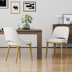EOP Modern Dining Chairs Set of 2, Upholstered Dining Side Chairs with Solid Rubber Wood Legs, Open Back Design, Pet-Friendly Scratch-Resistant, Kitchen Dining Room Living Room Chairs, Beige