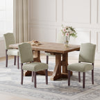 EOP Mid-Century Modern Upholstered Dining Chairs Set of 2, Farmhouse Fabric Kitchen & Dining Room Chairs with Extra Padded Seat, Ideal for Living Room, Restaurant, Beige
