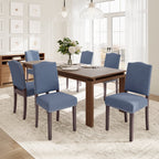 EOP Mid-Century Modern Upholstered Dining Chairs Set of 2, Farmhouse Fabric Kitchen & Dining Room Chairs with Extra Padded Seat, Ideal for Living Room, Restaurant, Beige