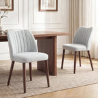 EOP Upholstered Dining Chairs Set of 4, Farmhouse Fabric Kitchen Chairs with Solid Wood Legs, Modern Restaurant & Cafe Side Chairs for Home Dining Room, Camel