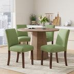 EOP Upholstered Dining Chairs Set of 6, Linen Fabric Dining Side Chairs, Farmhouse Dining Room Chairs, Stylish Kitchen Chairs with Solid Wood Legs and Padded Seat, Gray