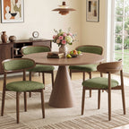 EOP Upholstered Dining Chairs Set of 2, Farmhouse Modern Fabric Wooden Dining Room Chair with Curved Back, Kitchen Side Chairs for Restaurant, Living Room, Beige