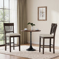 EOP Windsor Armless Bar Stools Set of 2 Counter Height Stool Wooden Barstools Antique-style Island chair for Kitchen Bar Dining Room, Dark Brown