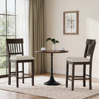 EOP Windsor Armless Bar Stools Set of 2 Counter Height Stool Wooden Barstools Antique-style Island chair for Kitchen Bar Dining Room, Dark Brown