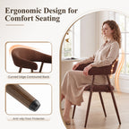 EOP Modern Linen Fabric Dining Chairs Set of 2, Upholstered Kitchen Chair with Metal Leg for Dining Room Restaurant