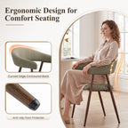 EOP Modern Linen Fabric Dining Chairs Set of 2, Upholstered Kitchen Chair with Metal Leg for Dining Room Restaurant