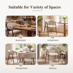 EOP Modern Linen Fabric Dining Chairs Set of 2, Upholstered Kitchen Chair with Metal Leg for Dining Room Restaurant