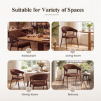 EOP Modern Linen Fabric Dining Chairs Set of 2, Upholstered Kitchen Chair with Metal Leg for Dining Room Restaurant