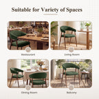 EOP Modern Linen Fabric Dining Chairs Set of 2, Upholstered Kitchen Chair with Metal Leg for Dining Room Restaurant