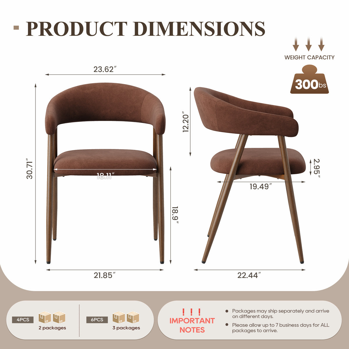 EOP Modern Linen Fabric Dining Chairs Set of 2, Upholstered Kitchen Chair with Metal Leg for Dining Room Restaurant