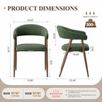 EOP Modern Linen Fabric Dining Chairs Set of 2, Upholstered Kitchen Chair with Metal Leg for Dining Room Restaurant