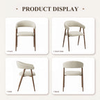 EOP Modern Linen Fabric Dining Chairs Set of 2, Upholstered Kitchen Chair with Metal Leg for Dining Room Restaurant