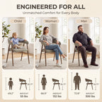 EOP Modern Linen Fabric Dining Chairs Set of 2, Upholstered Kitchen Chair with Metal Leg for Dining Room Restaurant