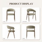 EOP Modern Linen Fabric Dining Chairs Set of 2, Upholstered Kitchen Chair with Metal Leg for Dining Room Restaurant