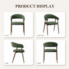 EOP Modern Linen Fabric Dining Chairs Set of 2, Upholstered Kitchen Chair with Metal Leg for Dining Room Restaurant