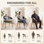 EOP Modern Linen Fabric Dining Chairs Set of 2, Upholstered Kitchen Chair with Metal Leg for Dining Room Restaurant
