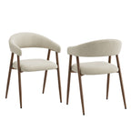 EOP Modern Linen Fabric Dining Chairs Set of 2, Upholstered Kitchen Chair with Metal Leg for Dining Room Restaurant
