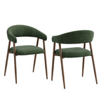 EOP Modern Linen Fabric Dining Chairs Set of 2, Upholstered Kitchen Chair with Metal Leg for Dining Room Restaurant