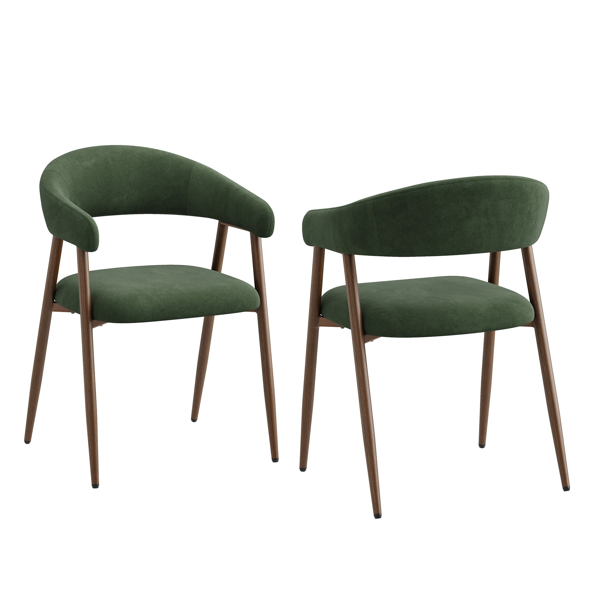EOP Modern Linen Fabric Dining Chairs Set of 2, Upholstered Kitchen Chair with Metal Leg for Dining Room Restaurant