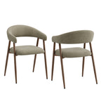 EOP Modern Linen Fabric Dining Chairs Set of 2, Upholstered Kitchen Chair with Metal Leg for Dining Room Restaurant